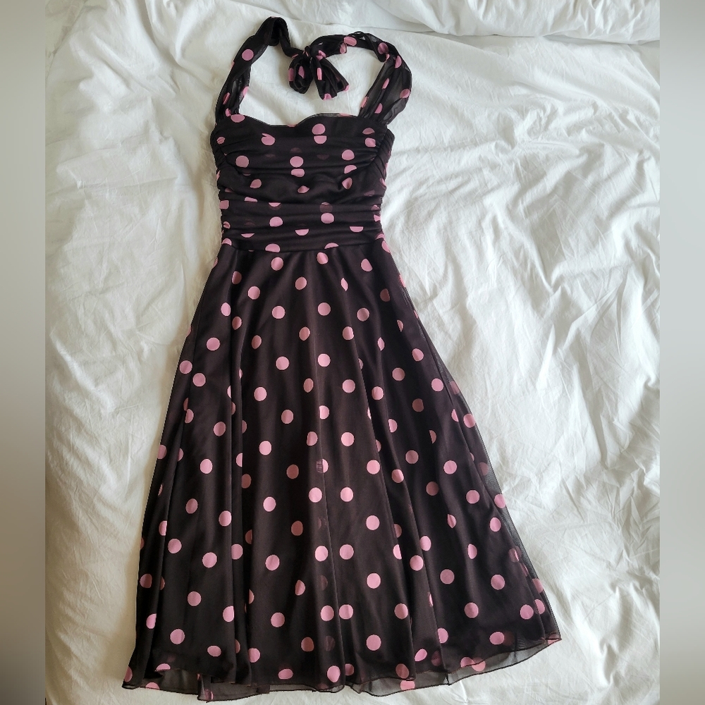 XOXO Collection Y2K Halter Dress with Polka Dots - Picture 3 of 7
